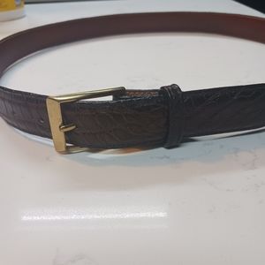 Handmade American alligator  brown belt buckle brass 36